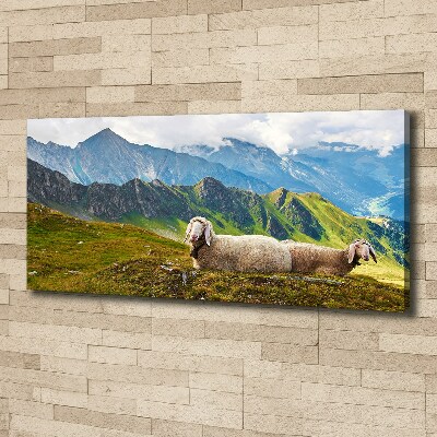 Canvas wall art Sheep in the Alps