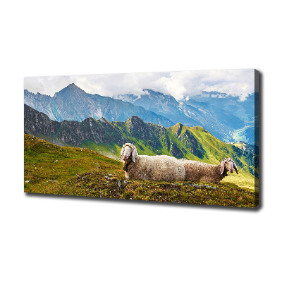 Canvas wall art Sheep in the Alps