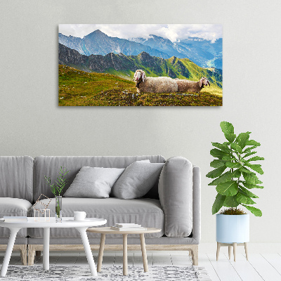 Canvas wall art Sheep in the Alps