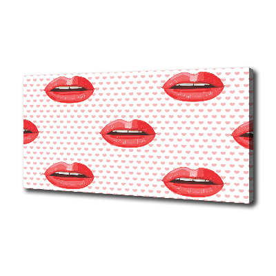 Canvas wall art Red lips