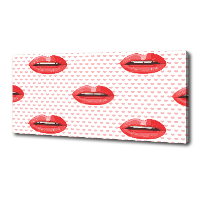 Canvas wall art Red lips