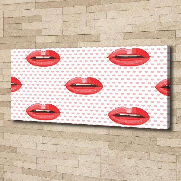 Canvas wall art Red lips