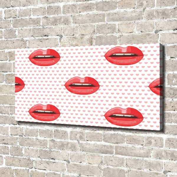 Canvas wall art Red lips