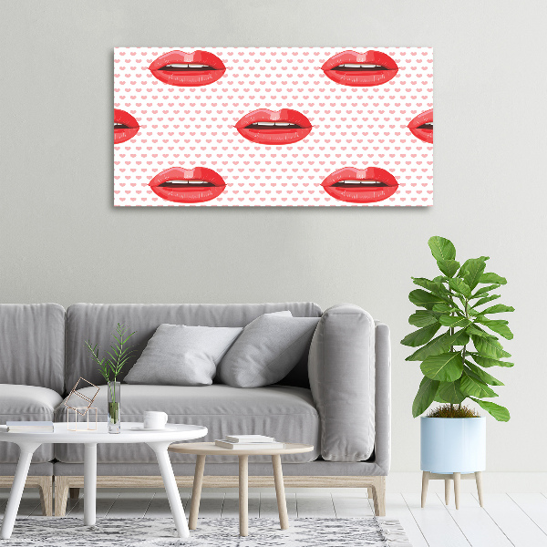 Canvas wall art Red lips