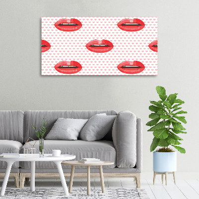 Canvas wall art Red lips