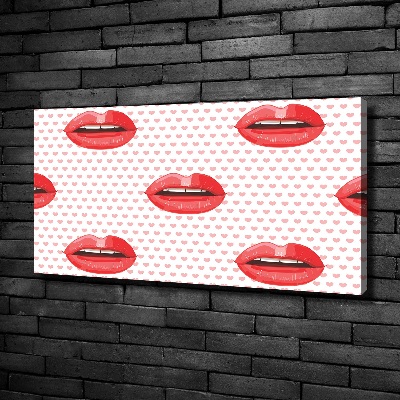 Canvas wall art Red lips