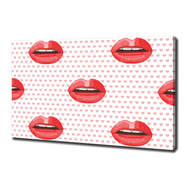 Canvas wall art Red lips