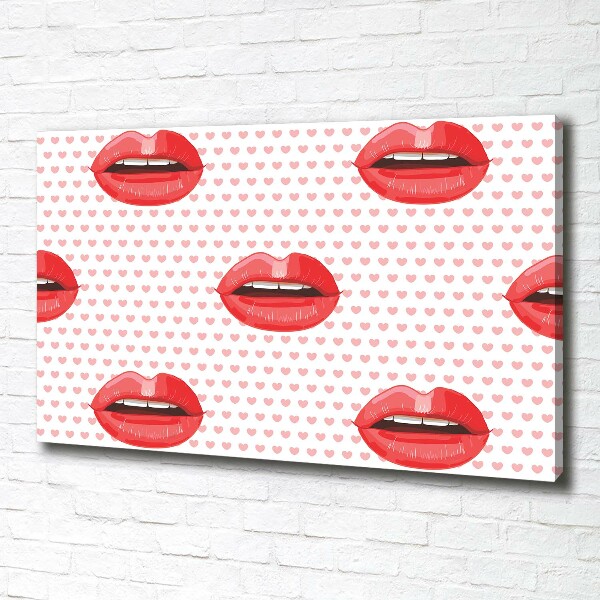 Canvas wall art Red lips