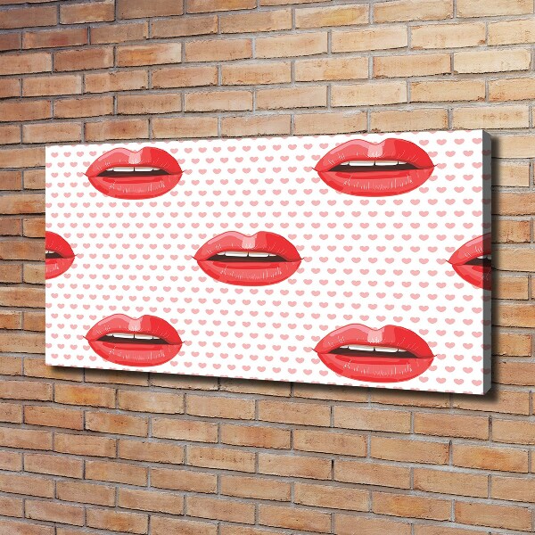 Canvas wall art Red lips