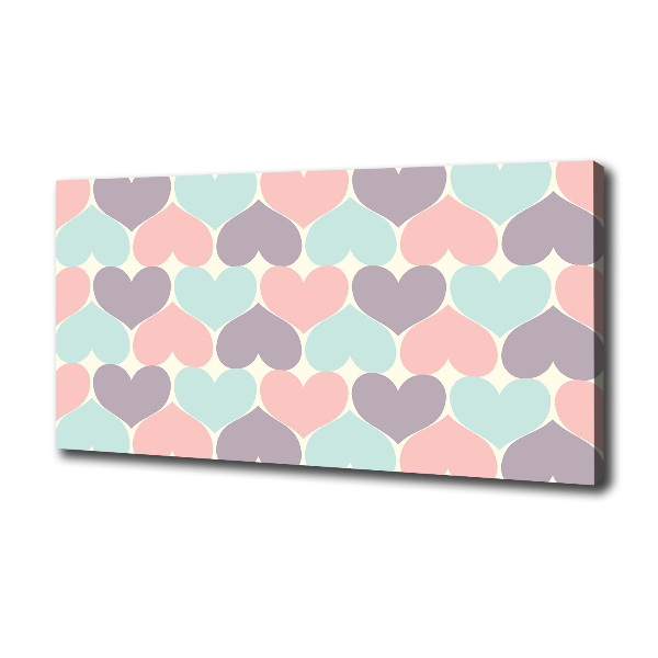 Canvas wall art Colorful hearts