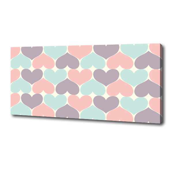 Canvas wall art Colorful hearts