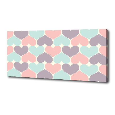 Canvas wall art Colorful hearts