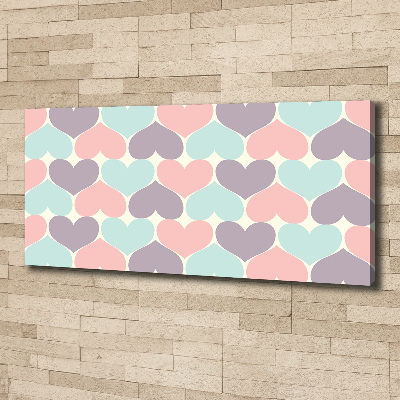 Canvas wall art Colorful hearts