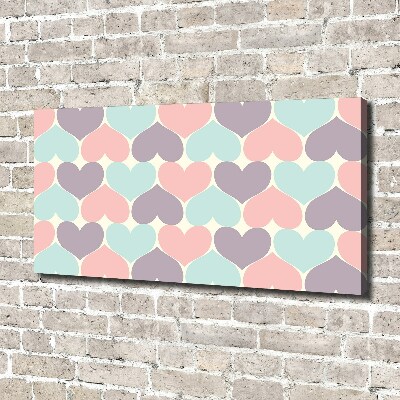 Canvas wall art Colorful hearts