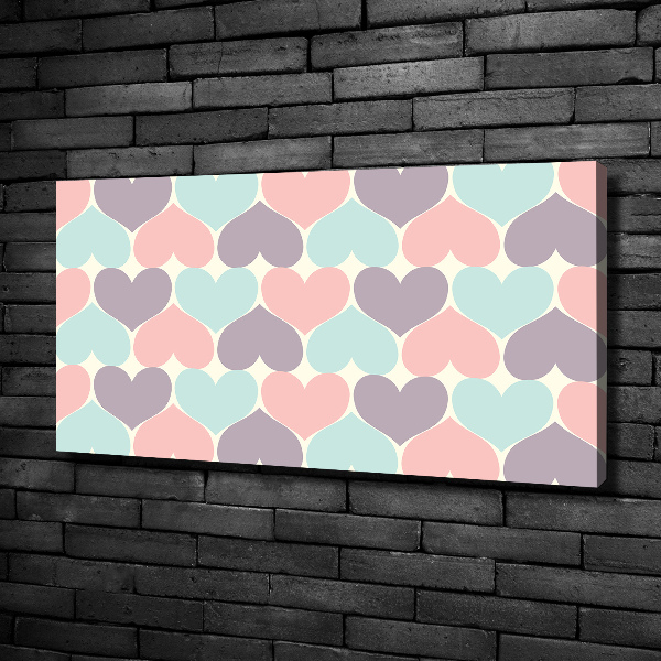 Canvas wall art Colorful hearts