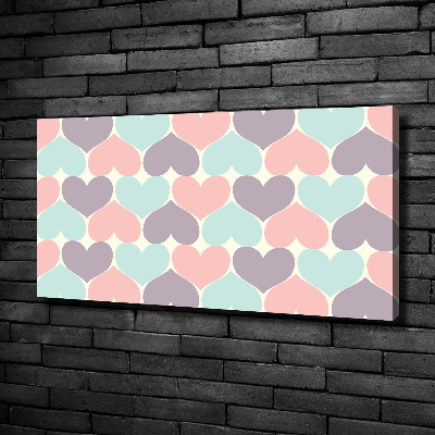 Canvas wall art Colorful hearts