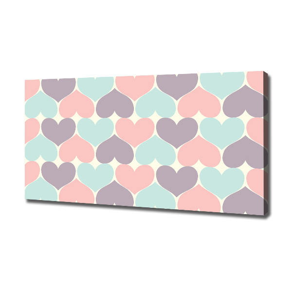 Canvas wall art Colorful hearts