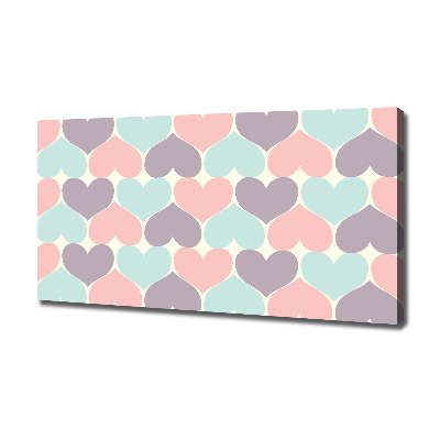 Canvas wall art Colorful hearts