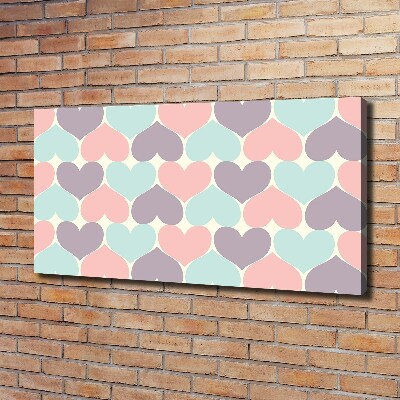 Canvas wall art Colorful hearts