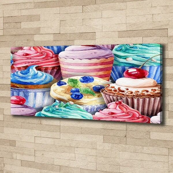 Canvas wall art Colorful muffins