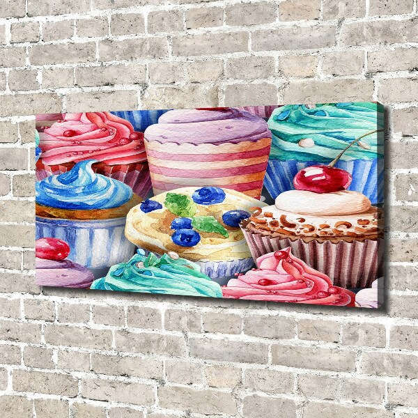 Canvas wall art Colorful muffins