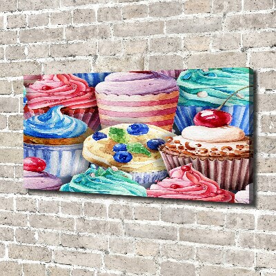 Canvas wall art Colorful muffins