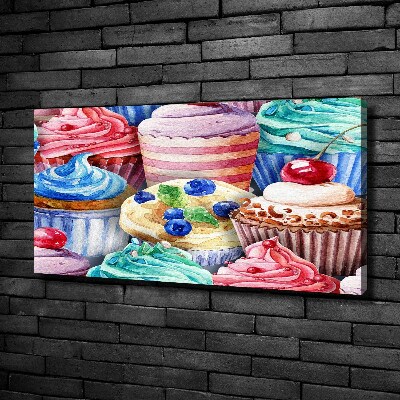 Canvas wall art Colorful muffins