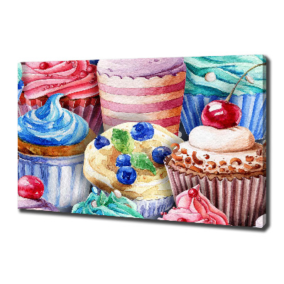 Canvas wall art Colorful muffins