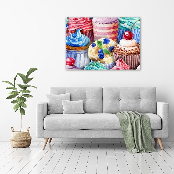 Canvas wall art Colorful muffins