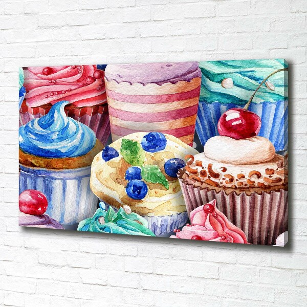 Canvas wall art Colorful muffins