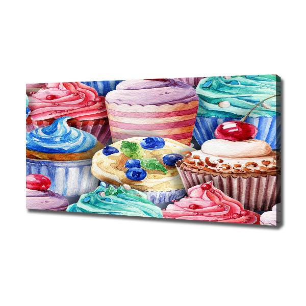 Canvas wall art Colorful muffins