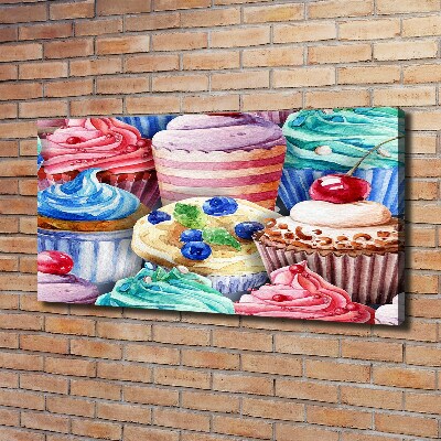 Canvas wall art Colorful muffins