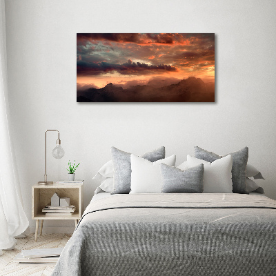 Canvas wall art Sunset of the mountain