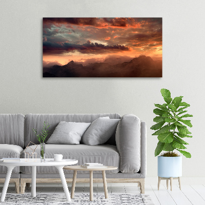 Canvas wall art Sunset of the mountain