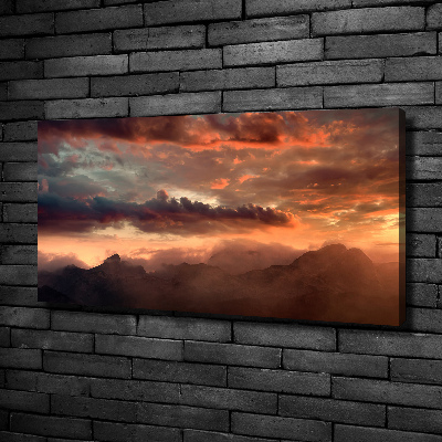 Canvas wall art Sunset of the mountain