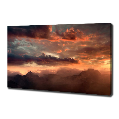 Canvas wall art Sunset of the mountain