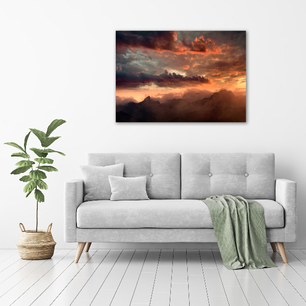 Canvas wall art Sunset of the mountain