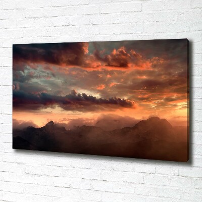 Canvas wall art Sunset of the mountain