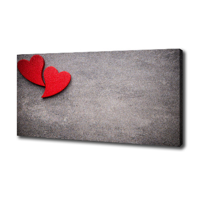 Canvas wall art Red hearts