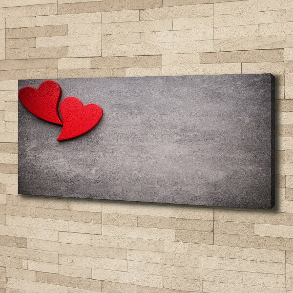 Canvas wall art Red hearts