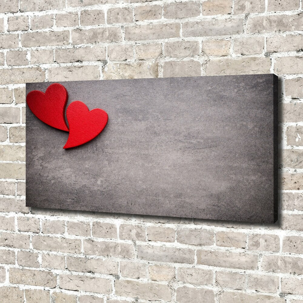 Canvas wall art Red hearts