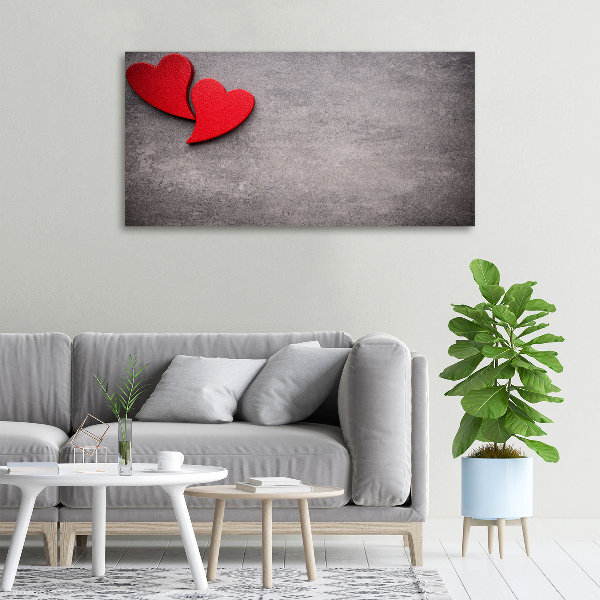 Canvas wall art Red hearts