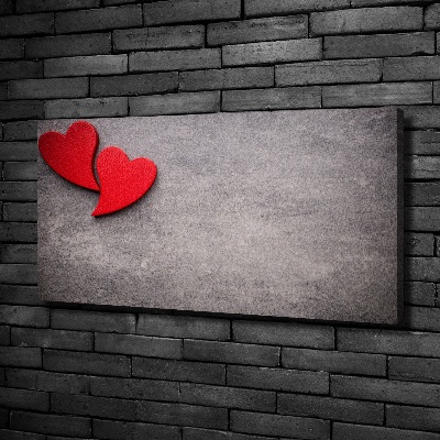 Canvas wall art Red hearts