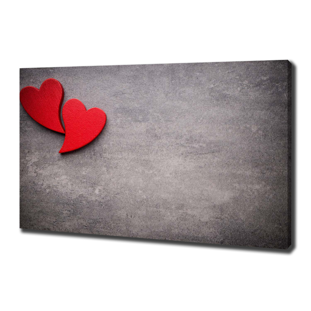 Canvas wall art Red hearts