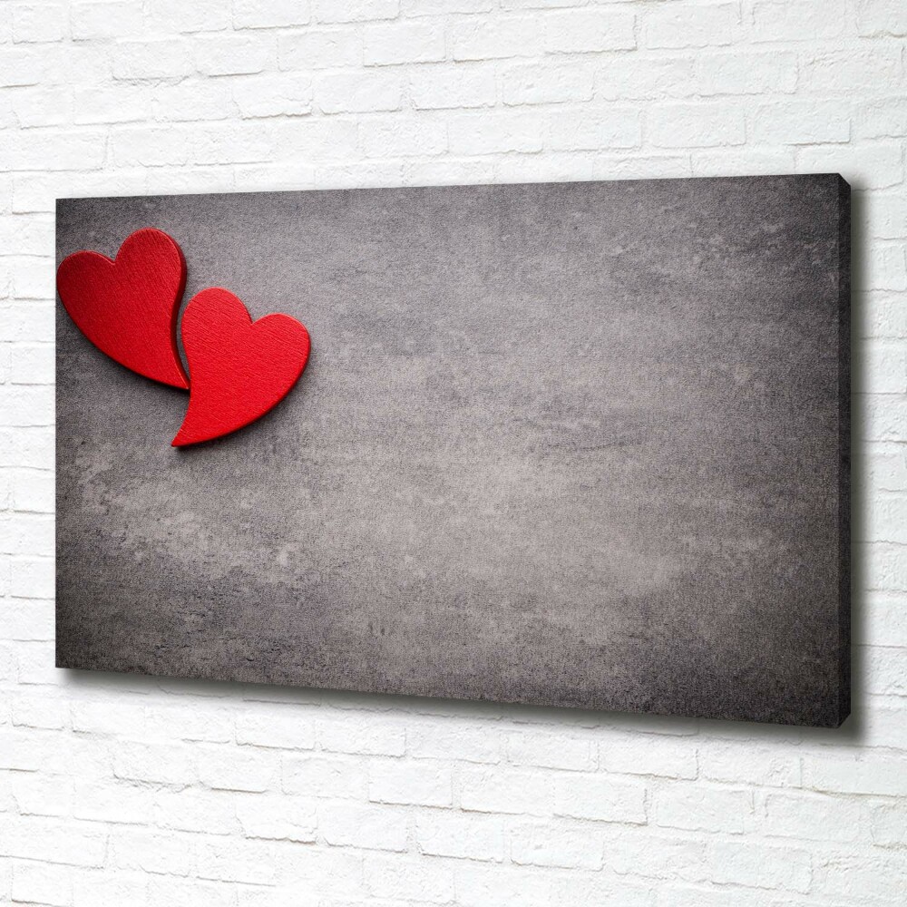 Canvas wall art Red hearts