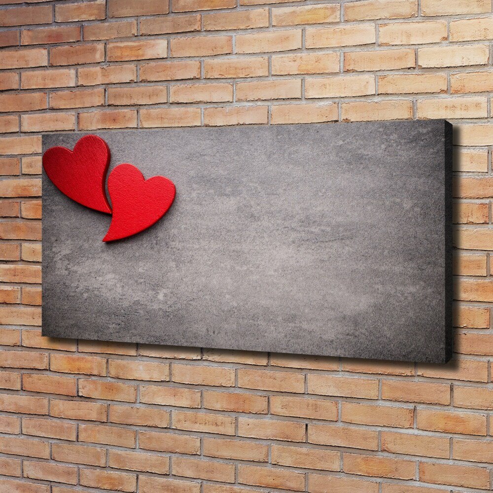 Canvas wall art Red hearts