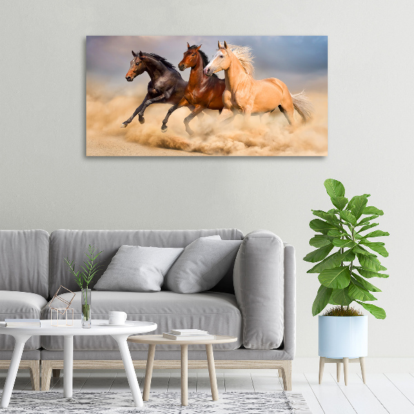 Canvas wall art Horses at gallop