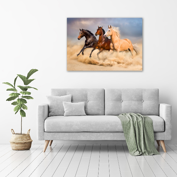 Canvas wall art Horses at gallop