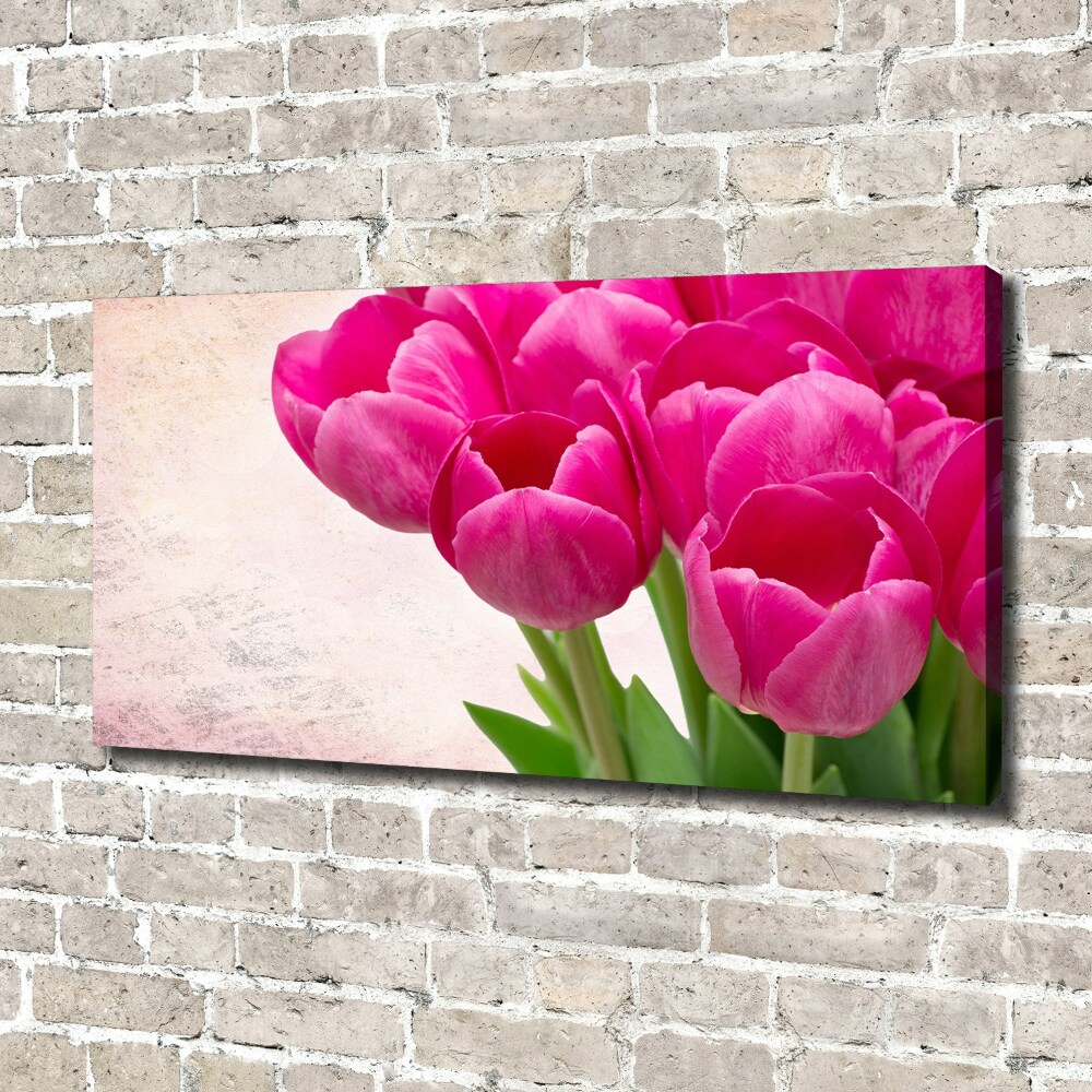 Canvas wall art Pink tulips