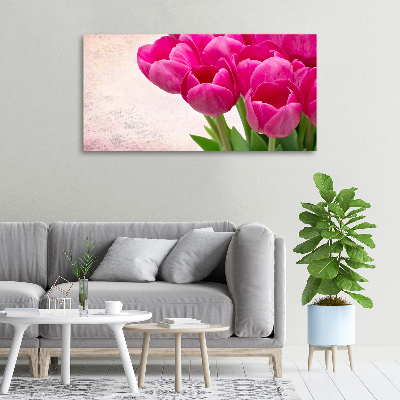 Canvas wall art Pink tulips